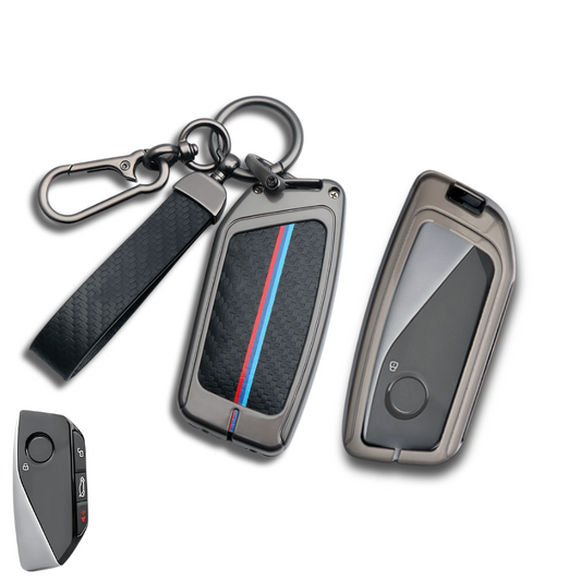 No Blinker Club Luxury Carbon Fiber Key Fob Cover Case For New BMW - Durable Zinc Alloy Shell
